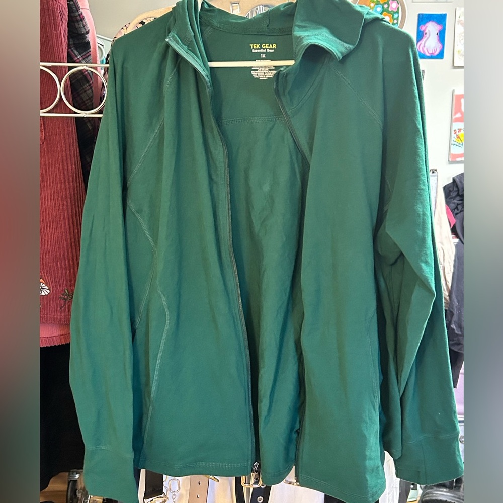 Plus Green Zip Hoodie